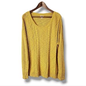 Mossimo Long Sleeve Pullover Cable-Knit Sweater| XXL